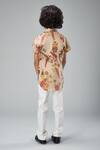 Shop_Bal Bachche By Rohit Bal_Beige Linen Printed Floral And Bird Shirt  _at_Aza_Fashions