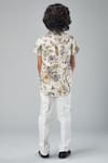 Shop_Bal Bachche By Rohit Bal_Ivory Linen Printed Floral And Bird Botanical Shirt _at_Aza_Fashions