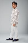 Bal Bachche By Rohit Bal_Ivory Linen Printed Swan Shirt  _Online_at_Aza_Fashions