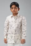 Buy_Bal Bachche By Rohit Bal_Ivory Linen Printed Swan Shirt  _Online_at_Aza_Fashions