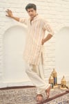 Buy_NAFS_Multi Color Cotton Pintuck And Stripe Pattern Kurta Set  _at_Aza_Fashions