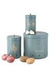 Buy_Living With Elan_Green Stainless Steel Plain Country Onion And Garlic Storage Bin Set_at_Aza_Fashions