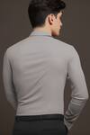 Shop_Hespoke_Grey Cotton Dual Color Block Shirt_at_Aza_Fashions