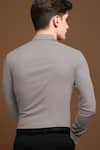 Shop_HeSpoke_Grey 100% Pure Cotton Plain Marble Colorblock Shirt _at_Aza_Fashions