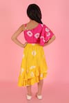 Shop_LIL DRAMA_Yellow Polyester Tie Dye Skirt And Top Set _at_Aza_Fashions