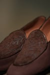 Shop_Jatin Malik_Brown Thread And Cord Embroidered & Loafers _at_Aza_Fashions