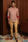 Buy_Rohit Kamra Jaipur_Cream Linen Silk Print Floral Jaal Shirt  _at_Aza_Fashions