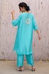 Shop_Kanelle_Blue <li>top And Bottom Viscose Silk Akia Sequin Placement Tunic With Pant_at_Aza_Fashions
