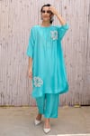 Buy_Kanelle_Blue <li>top And Bottom Viscose Silk Akia Sequin Placement Tunic With Pant_Online_at_Aza_Fashions