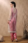 Shop_Palak Khandelwal_Pink Kurta Organza Hand Embroidered Gota Patti With Brocade Pant Set  _at_Aza_Fashions