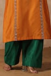 Shop_Palak Khandelwal_Orange Floral Embroidered Kurta Pant Set _Online_at_Aza_Fashions