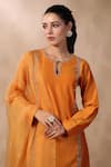 Palak Khandelwal_Orange Floral Embroidered Kurta Pant Set _at_Aza_Fashions