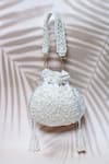 Buy_Aloha by PS_White Embroidered Eleanor Pearl Potli Bag _at_Aza_Fashions