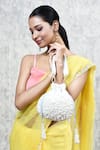 Buy_Aloha by PS_White Embroidered Eleanor Pearl Potli Bag 