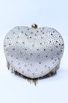 Shop_Aloha by PS_Silver Embellished Love Story Heart Shaped Clutch _Online_at_Aza_Fashions