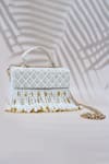 Buy_Aloha by PS_Off White Embellished Noori Pearl Tassel Box Clutch_at_Aza_Fashions