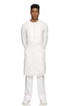 Paresh Lamba Signatures_White Polyester, Silk Embroidery Floral Bundi _Online_at_Aza_Fashions