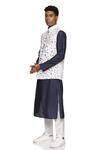 Paresh Lamba Signatures_White Polyester Silk Embroidered Floral Jaal Bundi _Online_at_Aza_Fashions