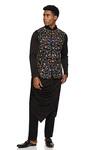 Buy_Paresh Lamba Signatures_Black Polyester Silk Embroidered Floral Jaal Bundi _at_Aza_Fashions