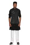 Buy_PARESH LAMBA SIGNATURES_Black Velvet Dot Pattern Bundi _at_Aza_Fashions