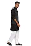 PARESH LAMBA SIGNATURES_Black Velvet Dot Pattern Bundi _Online_at_Aza_Fashions
