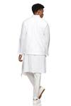 Shop_Paresh Lamba Signatures_White Linen Embroidered Geometric Bundi _at_Aza_Fashions