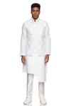 Paresh Lamba Signatures_White Linen Embroidered Geometric Bundi _Online_at_Aza_Fashions