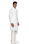 Buy_Paresh Lamba Signatures_White Linen Embroidered Geometric Bundi _Online_at_Aza_Fashions