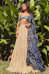 Buy_Etasha by Asha Jain_Pink Lehenga And Blouse Metallic Tissue Textured Sweetheart Neck Set _at_Aza_Fashions