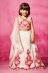 Buy_Neha Gursahani_Ivory Organza Embroidery Velvet Patchwork Floral Lehenga Set _at_Aza_Fashions