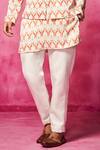 Buy_Neha Gursahani_Ivory Satin Linen Printed Abstract Nehru Jacket With Kurta Set _Online_at_Aza_Fashions