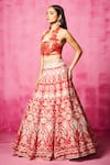 Buy_Neha Gursahani_Ivory Lehenga Organza Embroidered Velvet Patchwork Halter Crop Top And Set _Online_at_Aza_Fashions