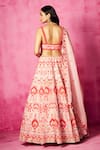 Shop_Neha Gursahani_Pink Organza Embroidered Velvet Patchwork Sweetheart Blouse Bridal Lehenga Set _at_Aza_Fashions