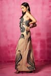 Buy_Neha Gursahani_Beige Tulle Embroidered Floral Tube Neck Gown _Online_at_Aza_Fashions