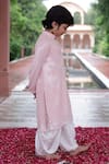 Shop_Panchhi By Kanupriya Tibrewala_Pink Georgette, Cotton Satin Sequins Embellished Kurta With Dhoti Pant _at_Aza_Fashions