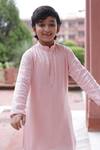 Panchhi By Kanupriya Tibrewala_Pink Georgette, Cotton Satin Sequins Embellished Kurta With Dhoti Pant _Online_at_Aza_Fashions