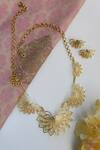 Totapari_Gold Plated Embellished Jal Mahal Necklace Set _Online_at_Aza_Fashions
