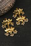 Buy_Totapari_Gold Plated Pearls Embellished Padmini Dangler Earrings _at_Aza_Fashions