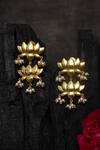 Shop_Totapari_Gold Plated Pearls Embellished Padmini Dangler Earrings _at_Aza_Fashions