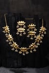 Totapari_Gold Plated Pearls Embellished Padmini Necklace Set _Online_at_Aza_Fashions