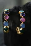 Totapari_Gold Plated Crystals Emily Rainbow Embellished Hoops _Online_at_Aza_Fashions