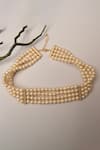 Buy_Totapari_Cream Zircon Beautiful World Pearl Three Layer Choker _Online_at_Aza_Fashions