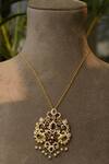 Buy_Totapari_Gold Plated Hydro Ruby Studded Pendant Necklace _at_Aza_Fashions