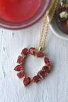 Buy_Totapari_Gold Plated Heart Of Rubies Pendant Necklace _at_Aza_Fashions