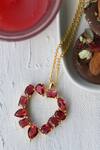 Totapari_Gold Plated Heart Of Rubies Pendant Necklace _Online_at_Aza_Fashions
