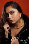 Buy_Totapari_Gold Plated Stone Rings Of Love Chunky Chain Necklace Set _at_Aza_Fashions