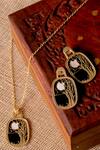 Buy_Totapari_Gold Plated Moonlit Landscape Pendant Necklace Set _at_Aza_Fashions