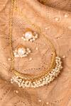 Shop_Totapari_Gold Plated Embellished Pearls Necklace Set _at_Aza_Fashions