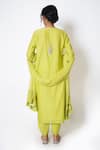 Shop_Kameez_Yellow Kurta Chanderi Embroidery Gota Blossom Round Salwar Set _at_Aza_Fashions