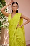 Ohaila Khan_Yellow Inaaya Organza Laced Saree With Blouse _Online_at_Aza_Fashions